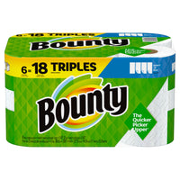 Bounty Paper Towels, 6 = 18 Triple Rolls
