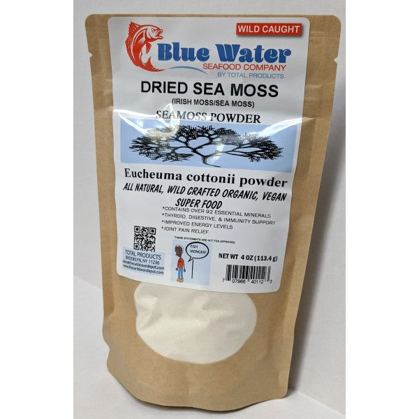 Blue Water Dried Seamoss Powder, 4oz