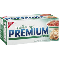 Premium Unsalted Tops Saltine Crackers, 16 Oz