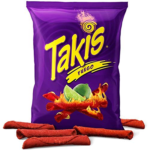 Takis Fuego, Hot Chili Pepper & Lime Flavored Tortilla Chips, 4 Oz